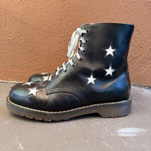 Dr. Martens Black Boots with White Stars